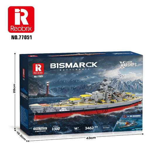 Reobrix 77051 | Bismarck Battleship 1:300 World of Warships