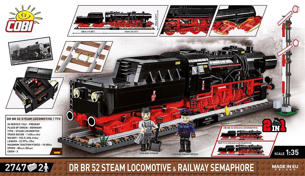 COBI 6287 BR52 Dampflokomotive mit Signal Executive Edition - Jobrix