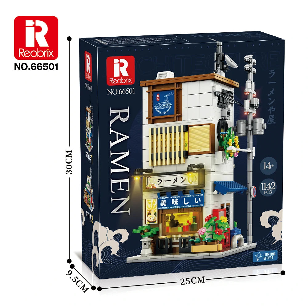 Reobrix 66501 Ramen Restaurant | 2-in-1 Klemmbaustein-Set
