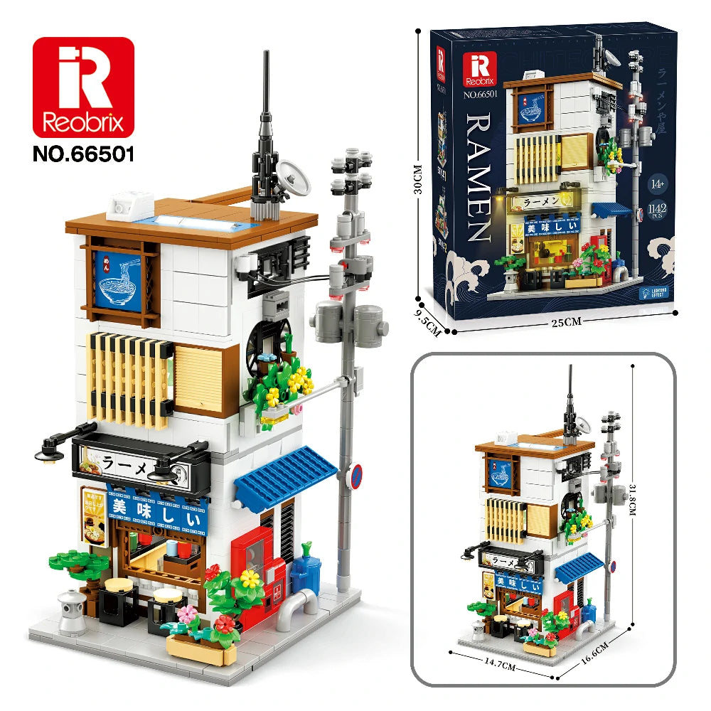 Reobrix 66501 Ramen Restaurant | 2-in-1 Klemmbaustein-Set