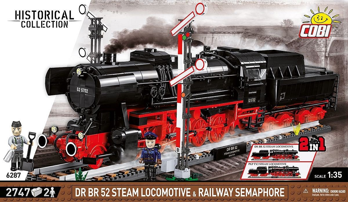 COBI 6287 BR52 Dampflokomotive mit Signal Executive Edition - Jobrix